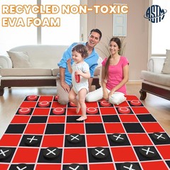 Quadpro 2-in-1 Giant Checkers & Tic Tac Toe Game Set Outdoor Backyard Game