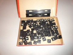 Vintage 1957 Transogram Anagrams Incomplete 82 tiles 2 racks