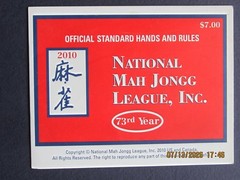 National Mah Jongg League Card 2010 Standard Size