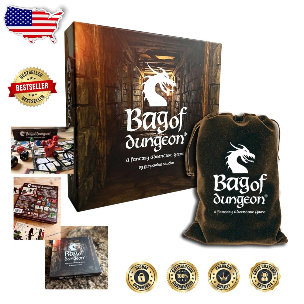 Fantasy Board Game 1-4 Players Ages 7+ Endless Replayability Dungeon Crawler