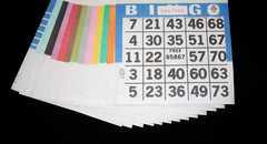 BINGO PAPER Cards sheets 3 on 13 Blue Border – 25 pack