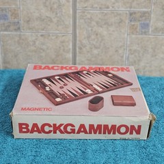 Vintage Magnetic Backgammon Travel Board Game Set Made in Taiwan Complete