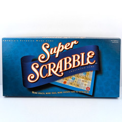 Super Scrabble Board Game by Hasbro – 2004 – 100% COMPLETE with All 200 Tiles!