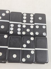 Vintage Marblelike Super Thick Dominoes Game Set Made in USA Traditional Tile