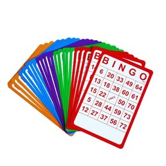 100 Bingo Cards Resuable Bingo Paper Game Cardstock Bulk, 5 Colors