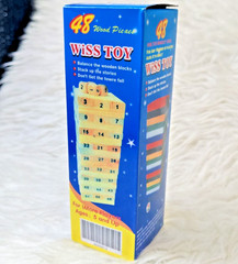 48 Pieces Tumbling Tower Wood Block Amilton Bradley Game, For Ages 8 To Adult
