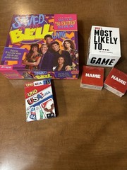 Board Game & Party Card Game Bundle–Saved by the Bell, UNO, Who’s Most Likely To