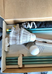 PADDLE PITCH FAMILY FUN SPORTS GAME ALL ORIGINAL VINTAGE BADMINTON PADDLE GAME