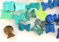 Vintage Gogo’s Crazy Bones, Lot of 74 Mini Figures – Mixed Shapes & Color