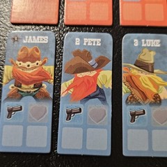 Flick ’em Up Game 10 Cowboy Tiles BLUE and RED Cardboard Piece Parts Only 2016