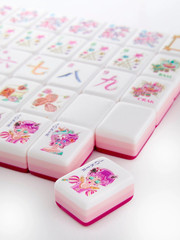 160Pcs 4-Layer Acrylic Candy & Ice Cream Engraved American Mahjong Set fast ship