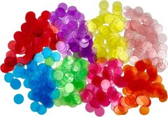 500 Pcs of 3/4 inch Transparent 8 Color Clear Bingo Counting Chips Plastic…