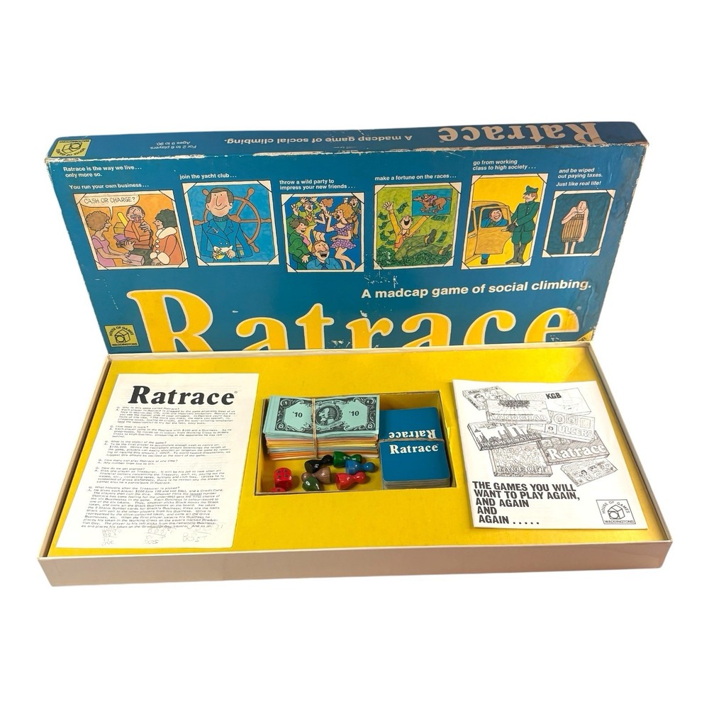 Vintage 1974 “Ratrace” Board Game Social Climbing Waddingtons 70s 100% COMPLETE!