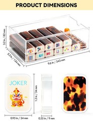 2026 American Mahjong Set (1.3”), 160 Tortoise Shell Mahjong Tiles Acrylic M…