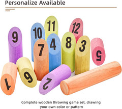 ApudArmis Wooden Tossing Game Set, Numbered Block Toss Games Set with Scoreboard