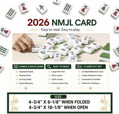 2026 NMJL Mah Jong Card Official Revision Large Size 4 Pcs