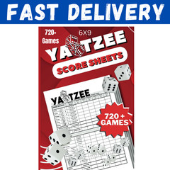 Score Pads for Yahtzee : Large Print 6X9 Yahtzee Score Sheets 720+ Games for Sco