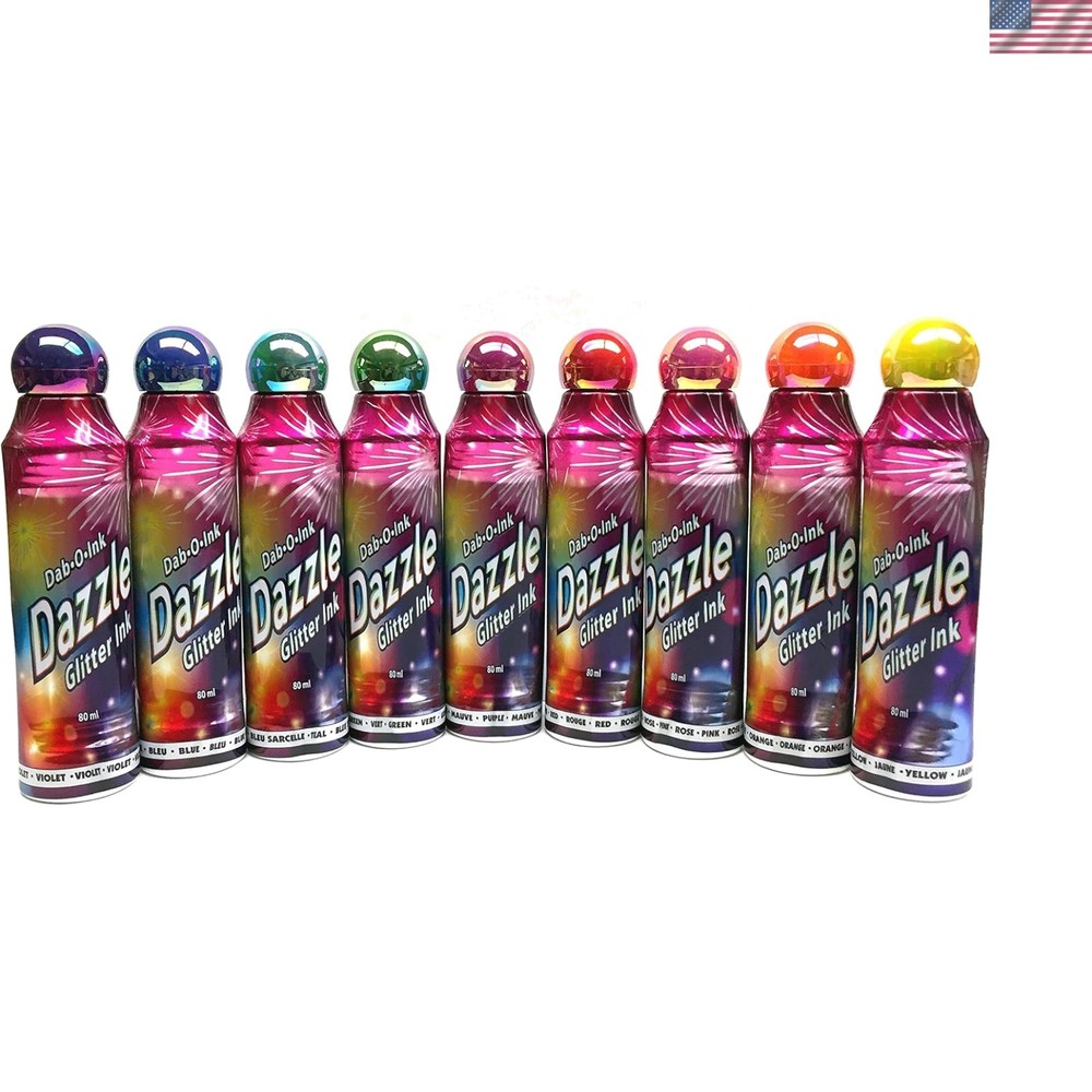 Dazzle Glitter Bingo Dauber/Dabber Ink 12-Pack – Mixed Colors