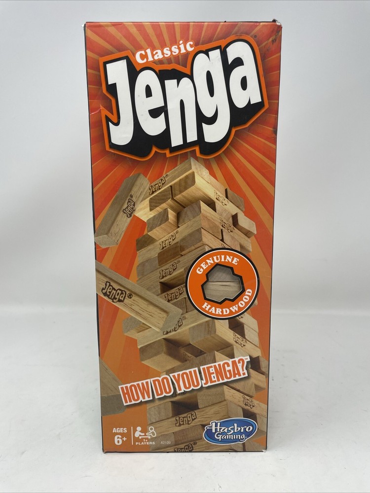 Jenga Classic Game with Genuine Hardwood Blocks Stacking Tower Game Age 6+ New