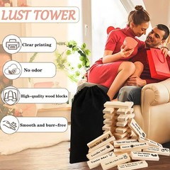 Naughty Tumble Tower Game for Adults – Fun Couples Date Night & Valentine’s Gift