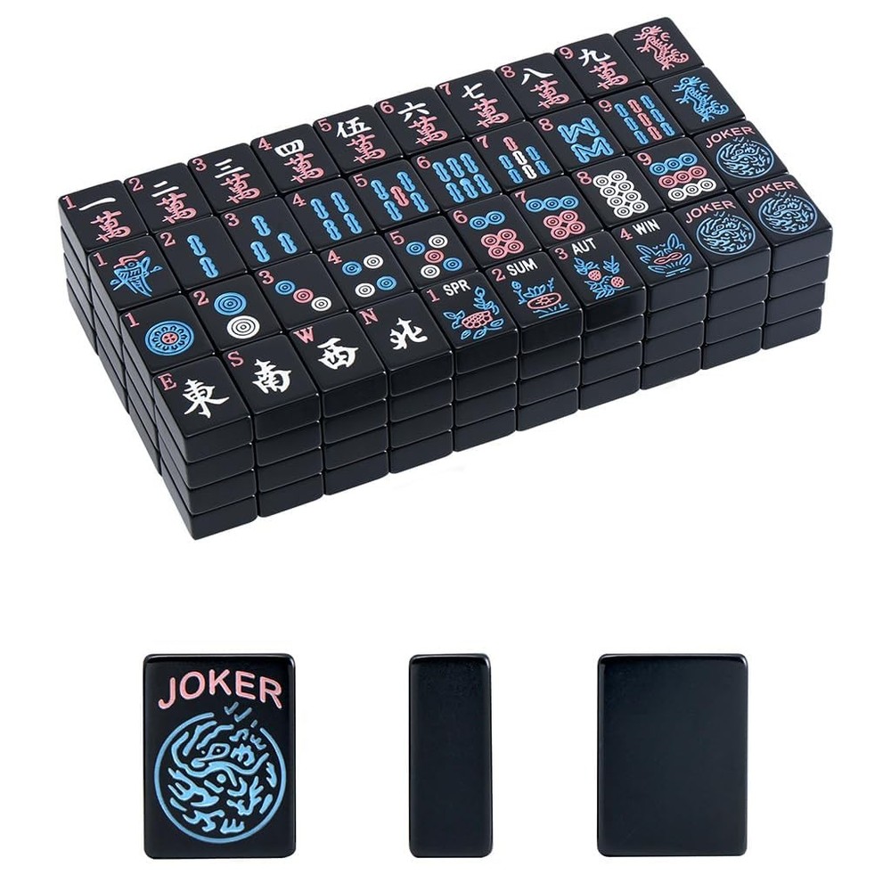 GUSTARIA American Mahjong Tiles (1.2”,Tiles Only), 166 1.2”×0.9”×0.5”, Black