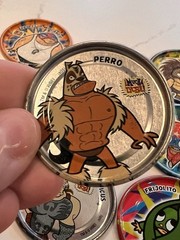 Lot 15 Vintage ¡MUCHA LUCHA! Metalix Tazos Metal Pogs Perro Kelvin Cabeza Rare