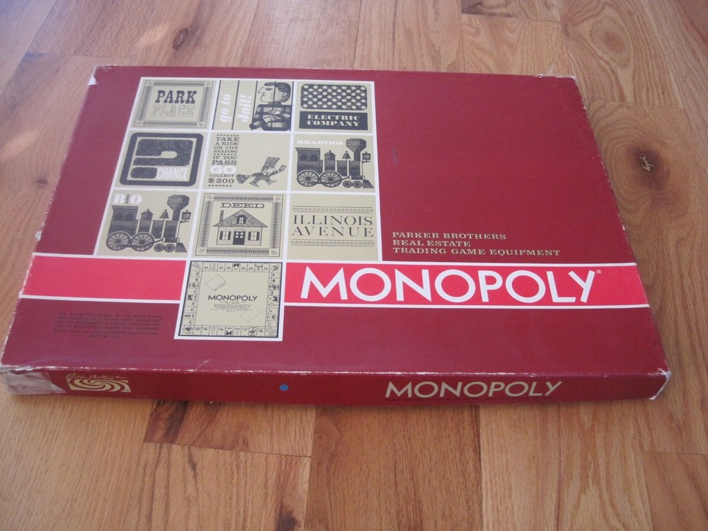 Monopoly Game Red Box Deluxe Edition Vintage