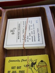 1973 Parker Brothers Monopoly Game with 10 Metal Player Tokens, faux wood tray