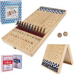 Offelec Large 23-Inch Wooden Horse Race Board Game (Luxury Edition)