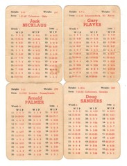 APBA Pro Golf Cards 32C62. The Original 1962 Card Set! Worn But Ready For Play