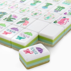 160 American Mahjong Tiles 4-Layer Acrylic Bamboo Grain Engraved Set