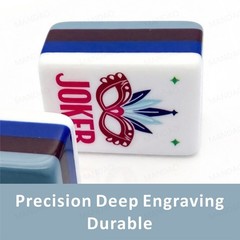 NEW! Vibrant Layered Mahjong Tiles – Full American Set 160Tiles – Gray-blue