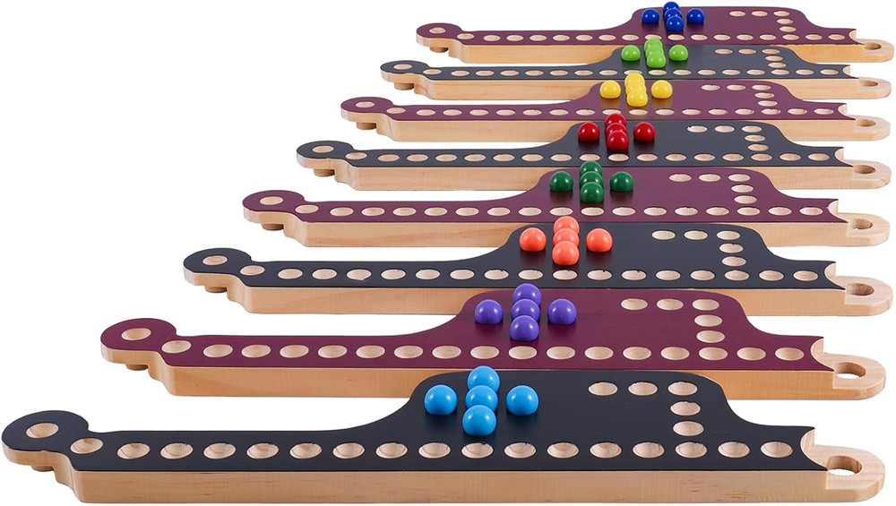 Interlocking Wood Jokers Board Game,2-8 Player Marbles and Jokers Game for Adult