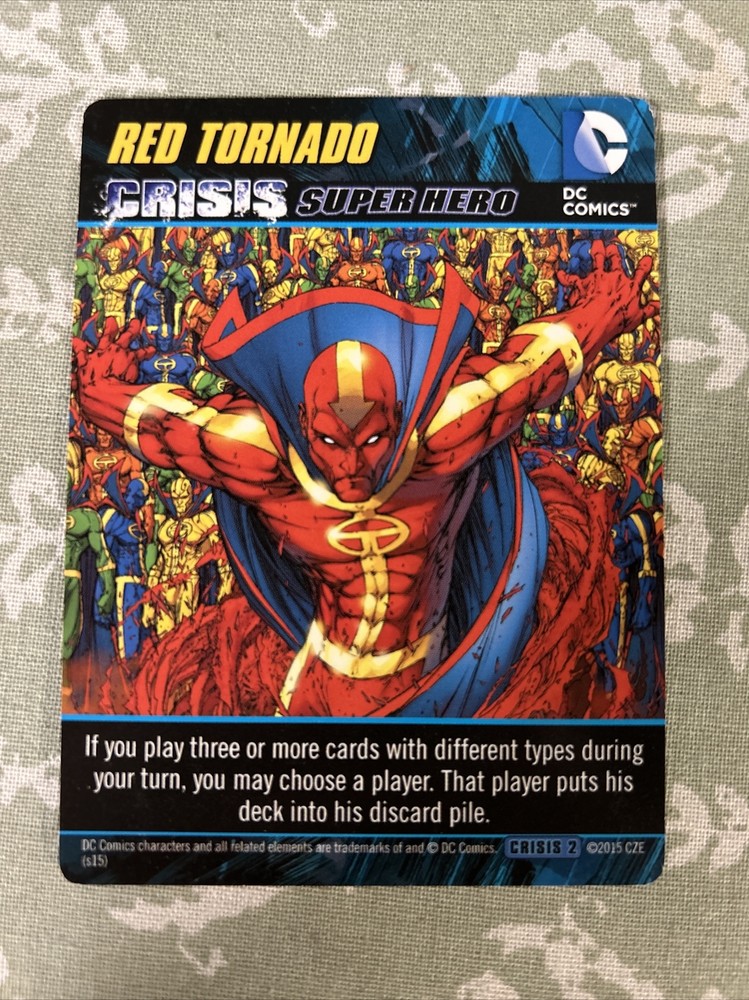 2015 DC Comics Crisis 2 Deck Game Red Tornado Oversize Crisis Super Hero Card!