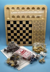 Cardinal Collectors Family 10 Game Set With Wooden Board Chess Checkers Mancala