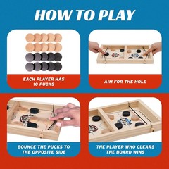Fast Sling Puck Game – Super Winner Slingshot Board – It Shot 2 Player Hockey