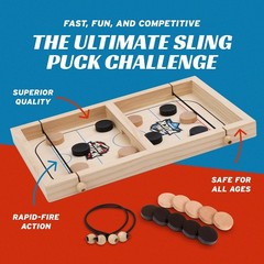 Fast Sling Puck Game – Super Winner Slingshot Board – It Shot 2 Player Hockey