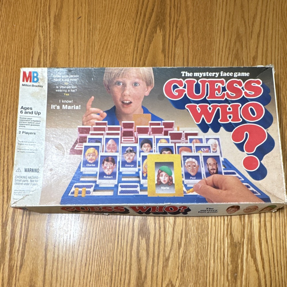 Milton Bradley Guess Who? Mystery Face Board Game, 2 Players, Ages 6 missing peg