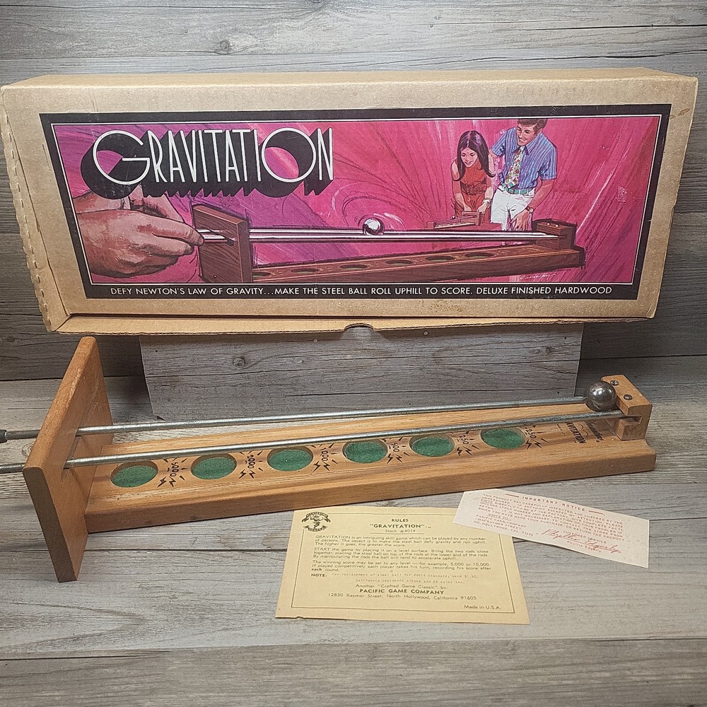 Vtg Pleasantime Gravitation Game Of Skill Wood Metal Original Ball Pacific
