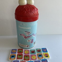 VTG Sesame Street ELMO Picture Dominoes In A Tube Matching Game 2007 & Numbers
