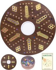 20 Inch Marble Board Game, Fast Track Wahoo Board Game,Double-Sided Wooden