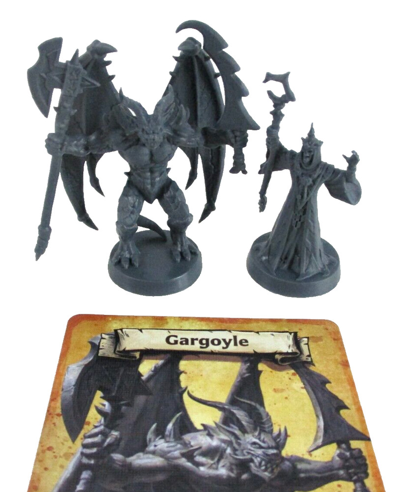 HeroQuest: GARGOYLE & SORCERER Minis & Card NEW!!