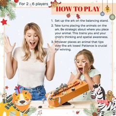 Noah’s Ark Board Game, Educational Strategy Balancing Game with 30 Animals
