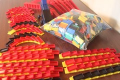 Huge Domino Rally Game Lot Tracking Loose Dominos Bridges Pathfinder Motorized