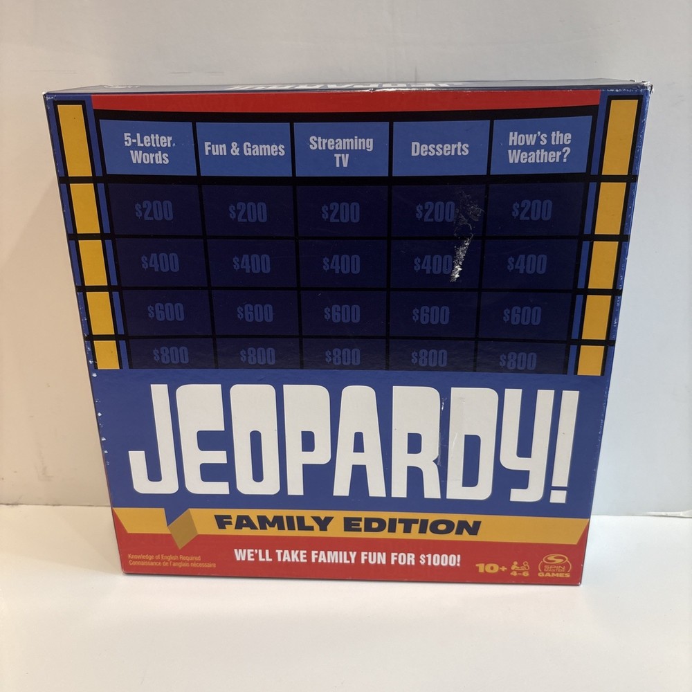 Jeopardy: Family Edition | Trivia Game Adults & Kids | Unopened, Damaged Box