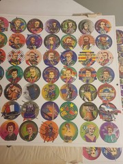 10 Sheets UnPunched Pogs Milk Caps Game Cap club, presidents + bonus boards