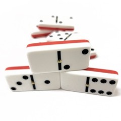 Domino Double Six 6 Red-White Two Tone Jumbo Pro Size Spinners – Wood Box
