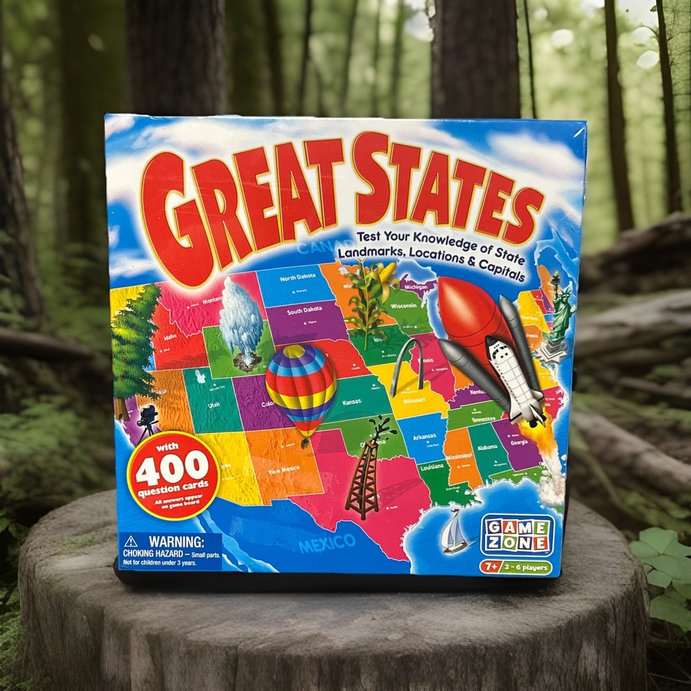 Game Zone Great States Board Game – Ages 7+ | 2-6 players