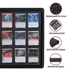 Snekdy premium 360-pocket trading card binder, 9-pocket 360 Cards, Black