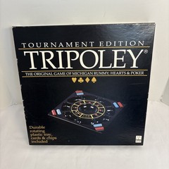 TRIPOLEY Tournament Edition NEW Cadaco 1992 Turntable Style HEARTS POKER RUMMY
